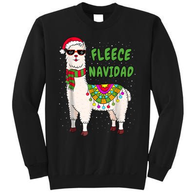 Fleece Navidad Llama Spanish Christmas Llama Sweatshirt