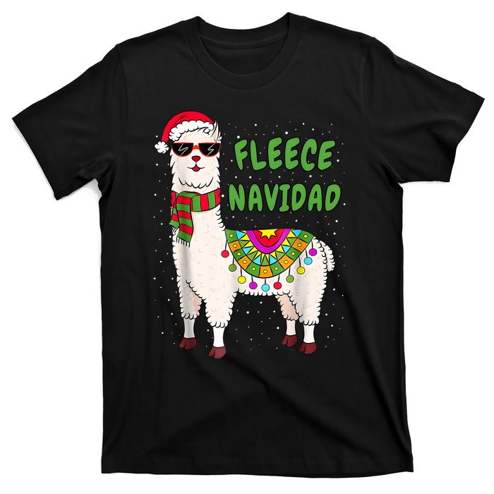 Fleece Navidad Llama Spanish Christmas Llama T-Shirt