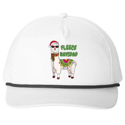 Fleece Navidad Llama Spanish Christmas Llama Snapback Five-Panel Rope Hat