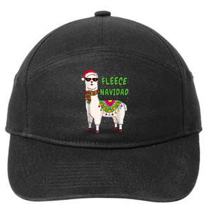 Fleece Navidad Llama Spanish Christmas Llama 7-Panel Snapback Hat