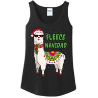 Fleece Navidad Llama Spanish Christmas Llama Ladies Essential Tank