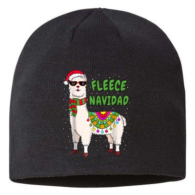 Fleece Navidad Llama Spanish Christmas Llama Sustainable Beanie