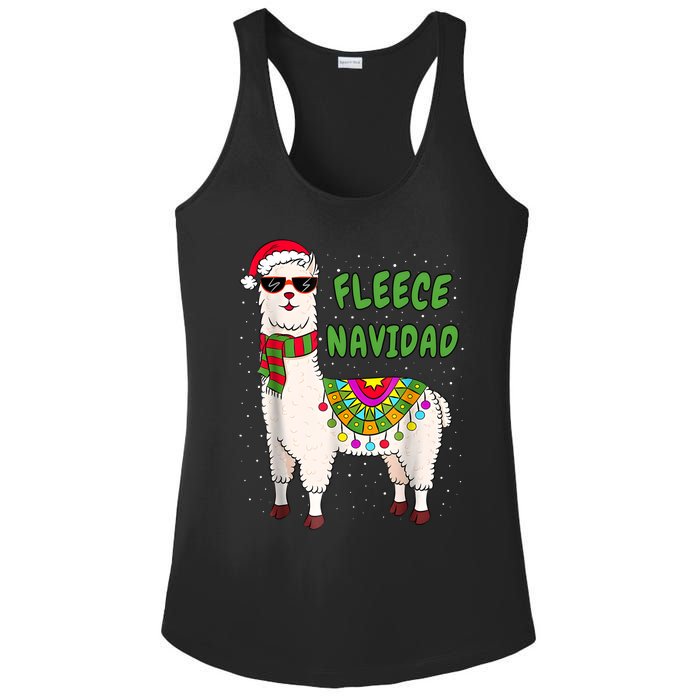 Fleece Navidad Llama Spanish Christmas Llama Ladies PosiCharge Competitor Racerback Tank