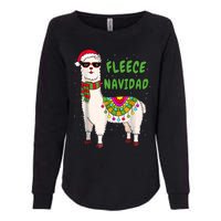 Fleece Navidad Llama Spanish Christmas Llama Womens California Wash Sweatshirt