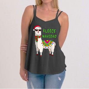 Fleece Navidad Llama Spanish Christmas Llama Women's Strappy Tank