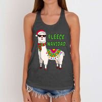 Fleece Navidad Llama Spanish Christmas Llama Women's Knotted Racerback Tank