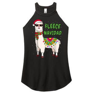 Fleece Navidad Llama Spanish Christmas Llama Women's Perfect Tri Rocker Tank