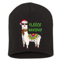 Fleece Navidad Llama Spanish Christmas Llama Short Acrylic Beanie