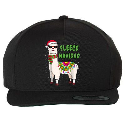 Fleece Navidad Llama Spanish Christmas Llama Wool Snapback Cap