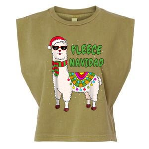 Fleece Navidad Llama Spanish Christmas Llama Garment-Dyed Women's Muscle Tee