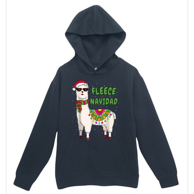 Fleece Navidad Llama Spanish Christmas Llama Urban Pullover Hoodie