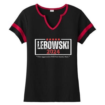 Funny Name Lebowski Political Election Vote 2024 Ladies Halftime Notch Neck Tee