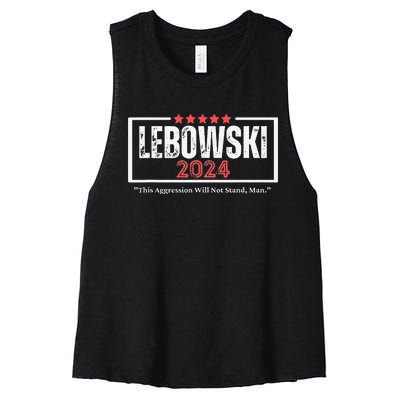 Funny Name Lebowski Political Election Vote 2024 Women's Racerback Cropped Tank