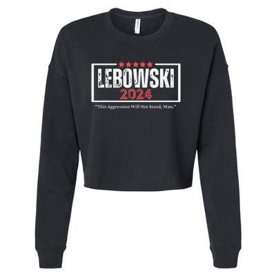 Funny Name Lebowski Political Election Vote 2024 Cropped Pullover Crew