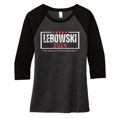 Funny Name Lebowski Political Election Vote 2024 Women's Tri-Blend 3/4-Sleeve Raglan Shirt