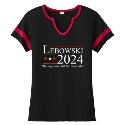 Funny Name Lebowski Political Election Vote 2024 Ladies Halftime Notch Neck Tee