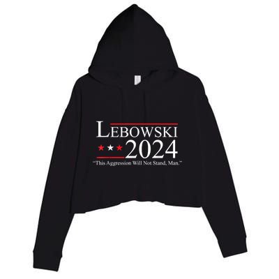 Funny Name Lebowski Political Election Vote 2024 Crop Fleece Hoodie