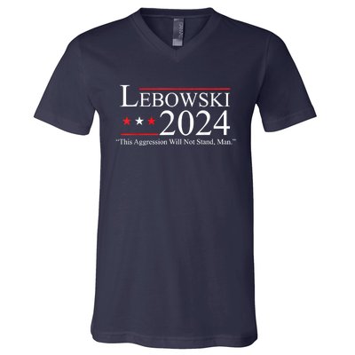 Funny Name Lebowski Political Election Vote 2024 V-Neck T-Shirt