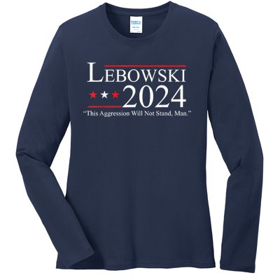 Funny Name Lebowski Political Election Vote 2024 Ladies Long Sleeve Shirt