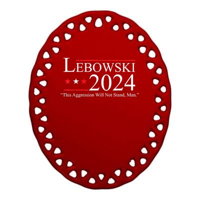 Funny Name Lebowski Political Election Vote 2024 Ceramic Oval Ornament