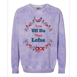 Funny Norwegian Less Uff Da More Lefse Midwest Colorblast Crewneck Sweatshirt