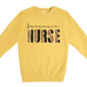 Forensic Nurse Leopard Print Rn Cheetah Nurse Squad Cool Gift Premium Crewneck Sweatshirt