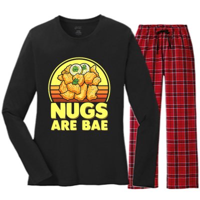 Funny Nugs Lovers Fast Food junk food lovers Women's Long Sleeve Flannel Pajama Set 