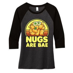 Funny Nugs Lovers Fast Food junk food lovers Women's Tri-Blend 3/4-Sleeve Raglan Shirt