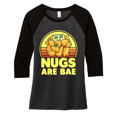 Funny Nugs Lovers Fast Food junk food lovers Women's Tri-Blend 3/4-Sleeve Raglan Shirt