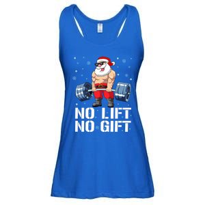 Funny No Lift No Gift Santa Gym Fitness Christmas Meaningful Gift Ladies Essential Flowy Tank