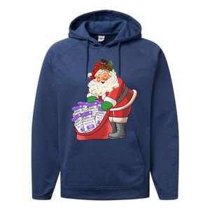 Funny Nurse Life Aesthetic Nurse Christmas Santa Claus Gift Performance Fleece Hoodie