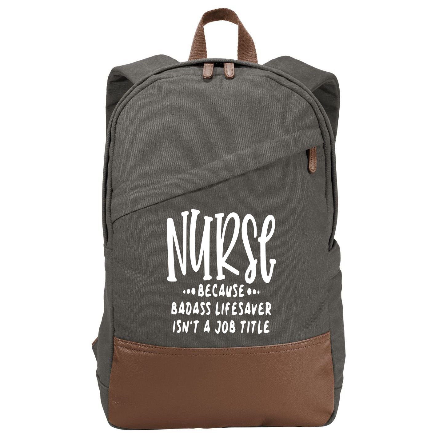 Funny Nurse Life Quote Cotton Canvas Backpack