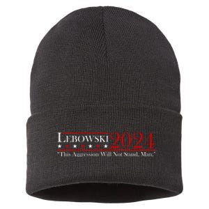 Funny Name Lebowski Political Election Vote 2024 Sustainable Knit Beanie