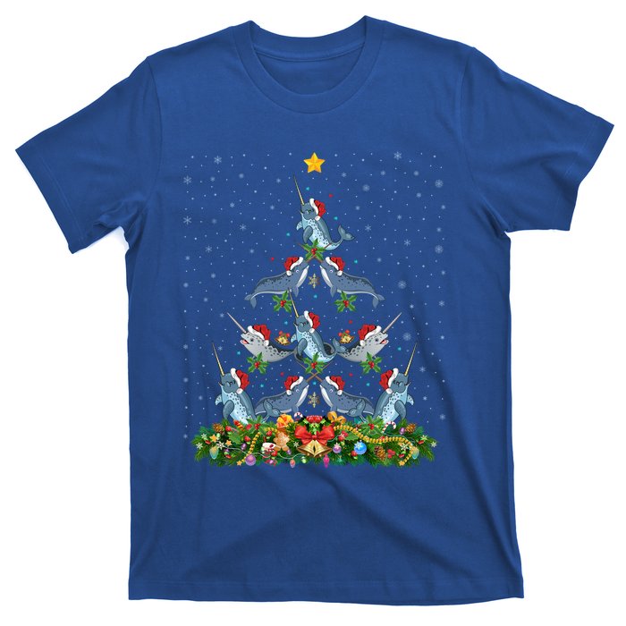 Funny Narwhal Lover Xmas Santa Narwhal Christmas Tree Meaningful Gift T-Shirt