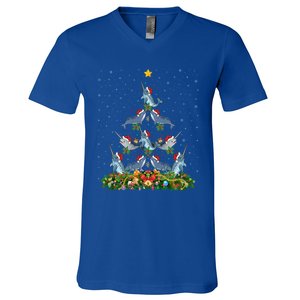 Funny Narwhal Lover Xmas Santa Narwhal Christmas Tree Meaningful Gift V-Neck T-Shirt