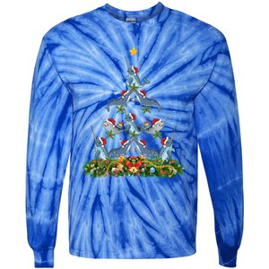 Funny Narwhal Lover Xmas Santa Narwhal Christmas Tree Meaningful Gift Tie-Dye Long Sleeve Shirt