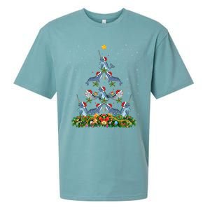 Funny Narwhal Lover Xmas Santa Narwhal Christmas Tree Meaningful Gift Sueded Cloud Jersey T-Shirt