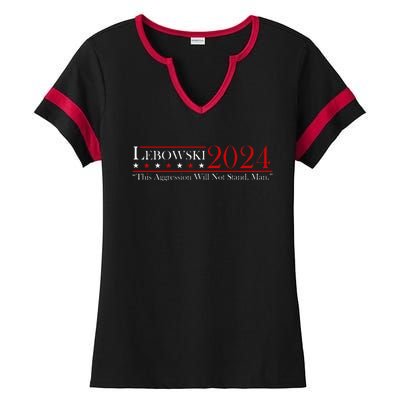 Funny Name Lebowski Political Election Vote 2024 Ladies Halftime Notch Neck Tee