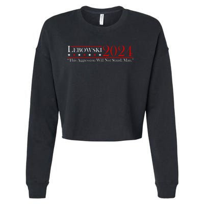 Funny Name Lebowski Political Election Vote 2024 Cropped Pullover Crew