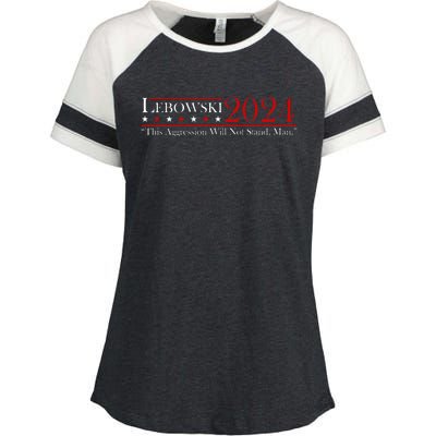 Funny Name Lebowski Political Election Vote 2024 Enza Ladies Jersey Colorblock Tee