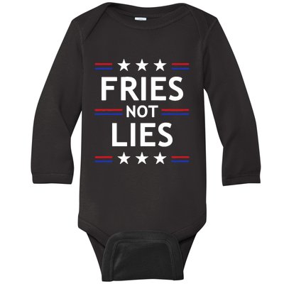 Fries Not Lies Trump 2024 French Fries Trump Vance 2024 Baby Long Sleeve Bodysuit