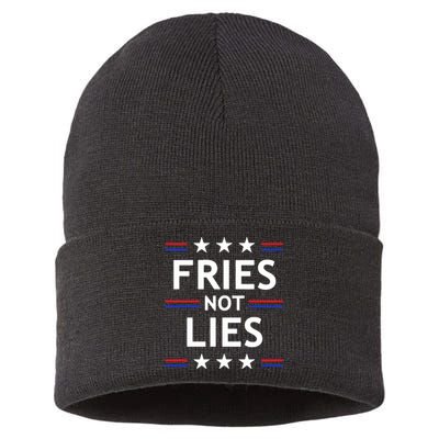 Fries Not Lies Trump 2024 French Fries Trump Vance 2024 Sustainable Knit Beanie