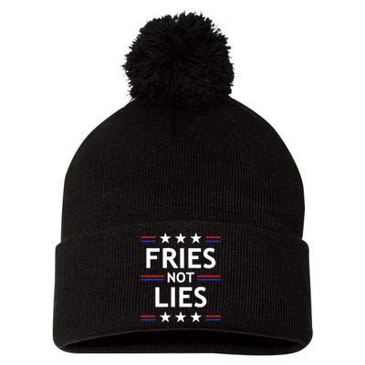 Fries Not Lies Trump 2024 French Fries Trump Vance 2024 Pom Pom 12in Knit Beanie