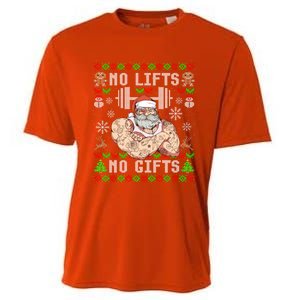 Funny No Lifts No Funny Gift Ugly Christmas Workout Powerlifting Great Gift Cooling Performance Crew T-Shirt