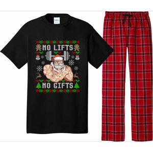 Funny No Lifts No Funny Gift Ugly Christmas Workout Powerlifting Great Gift Pajama Set