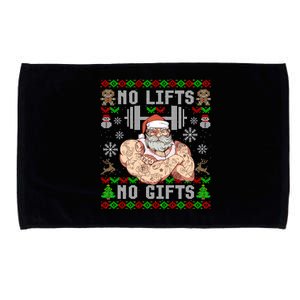 Funny No Lifts No Funny Gift Ugly Christmas Workout Powerlifting Great Gift Microfiber Hand Towel