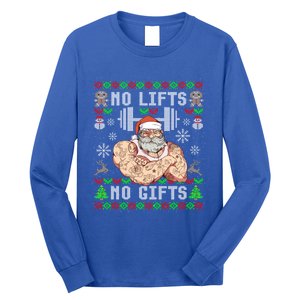 Funny No Lifts No Funny Gift Ugly Christmas Workout Powerlifting Great Gift Long Sleeve Shirt