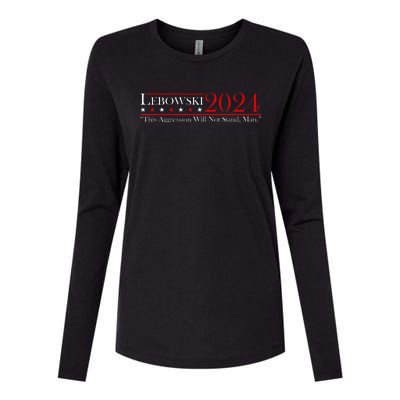 Funny Name Lebowski Political Election Vote 2024  Womens Cotton Relaxed Long Sleeve T-Shirt