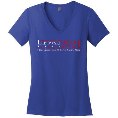 Funny Name Lebowski Political Election Vote 2024  Women's V-Neck T-Shirt