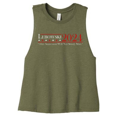 Funny Name Lebowski Political Election Vote 2024  Women's Racerback Cropped Tank